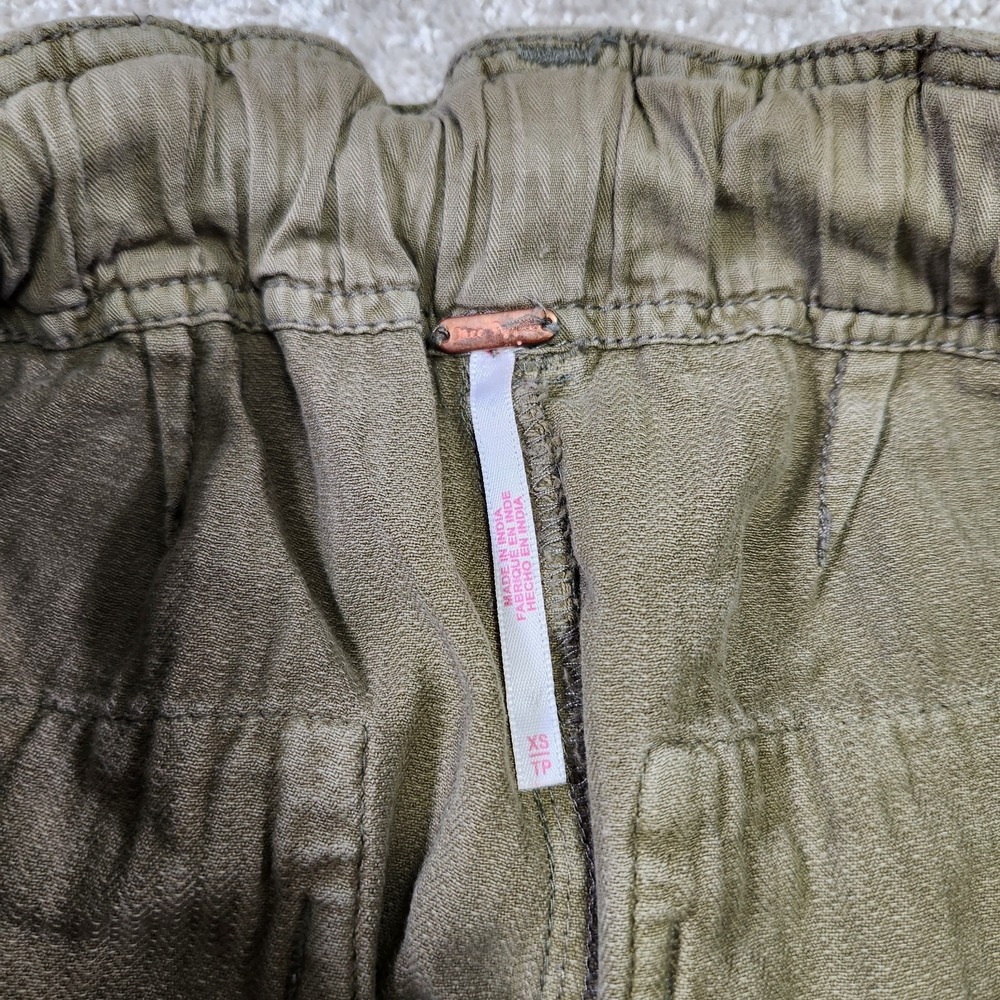 Free People Pants Women XS Tahiti Pull On Cargo Green Baggy Heritage Paratrooper - Picture 10 of 12